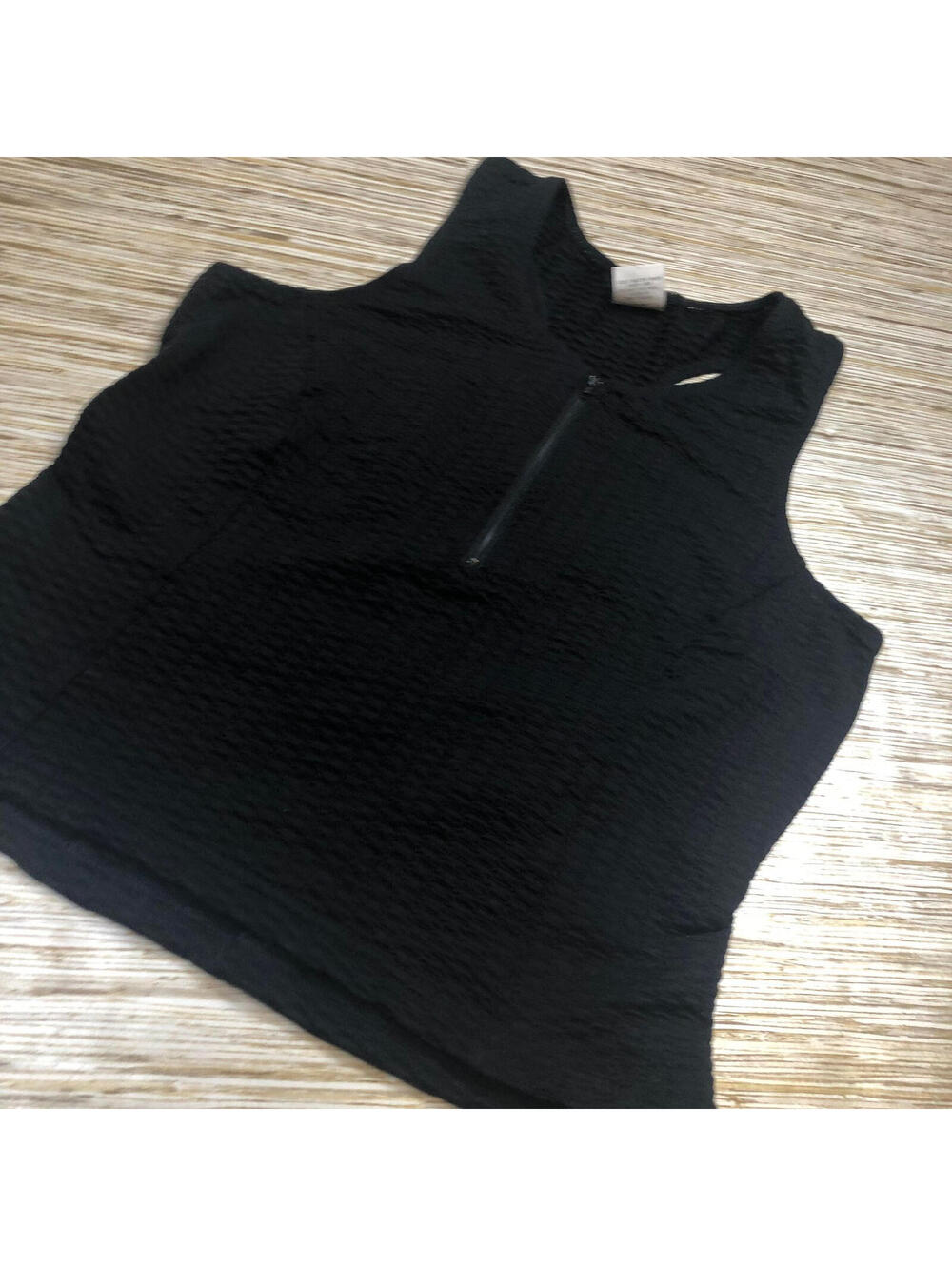 3270 REI zip front biking workout racerback tank back pockets BLACK sz M